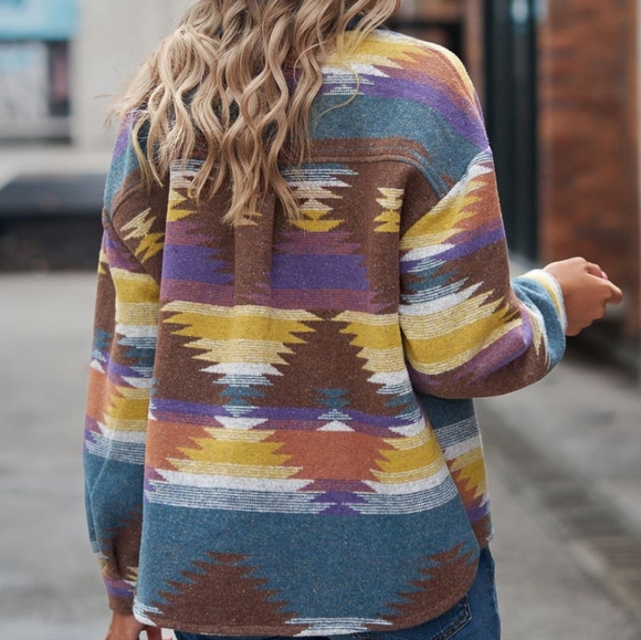 Tribal Treasures Collared Jacket - Purple - Picture 3 of 5